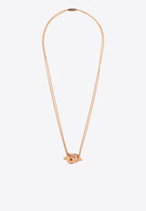 Salvatore Ferragamo Double Gancini Pendant Chain Necklace 760771 NKL FLUIDZIR 780493-ORO ROSA ROSA