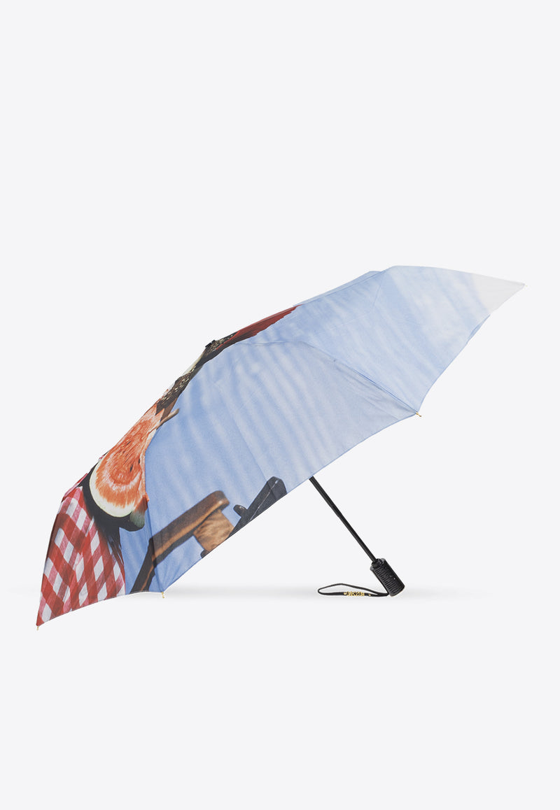 Moschino Still Life-Print Open and Close Umbrella 9100 OPENCLOSEA-MULTI