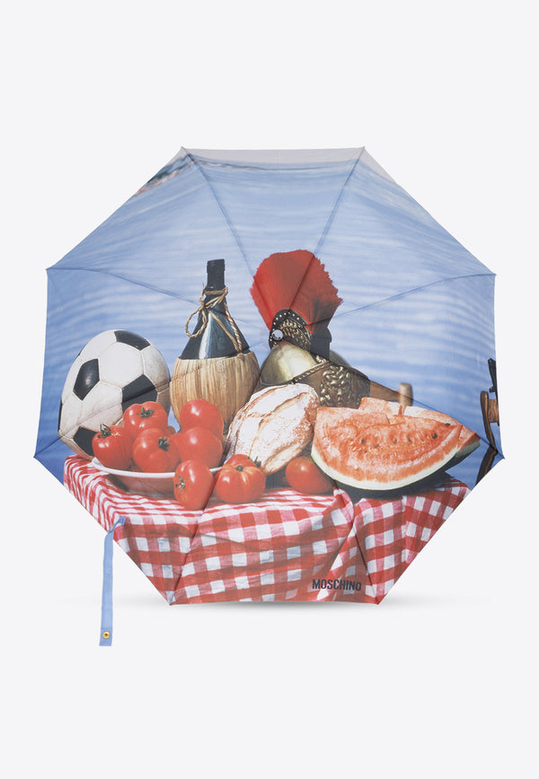 Moschino Still Life-Print Open and Close Umbrella 9100 OPENCLOSEA-MULTI