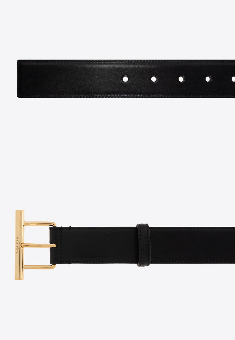 Alexander McQueen Essential Leather Belt 804499 1BR0G-1000