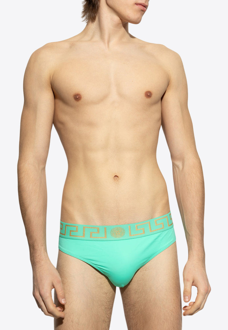 Versace Logo-Waistband Swim Briefs ABU01025 1A11119-1GO00