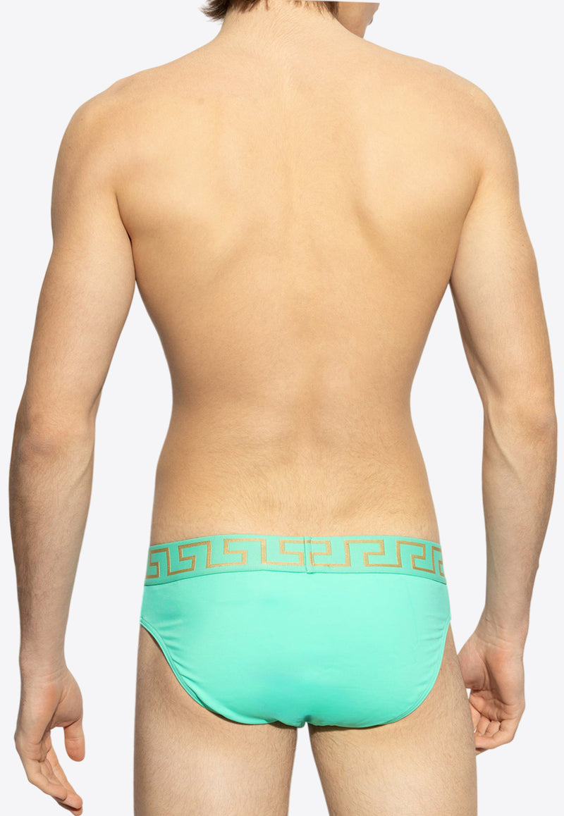 Versace Logo-Waistband Swim Briefs ABU01025 1A11119-1GO00