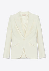 Alexander McQueen Single-Breasted Crepe Blazer 585442 QEAAA-9007