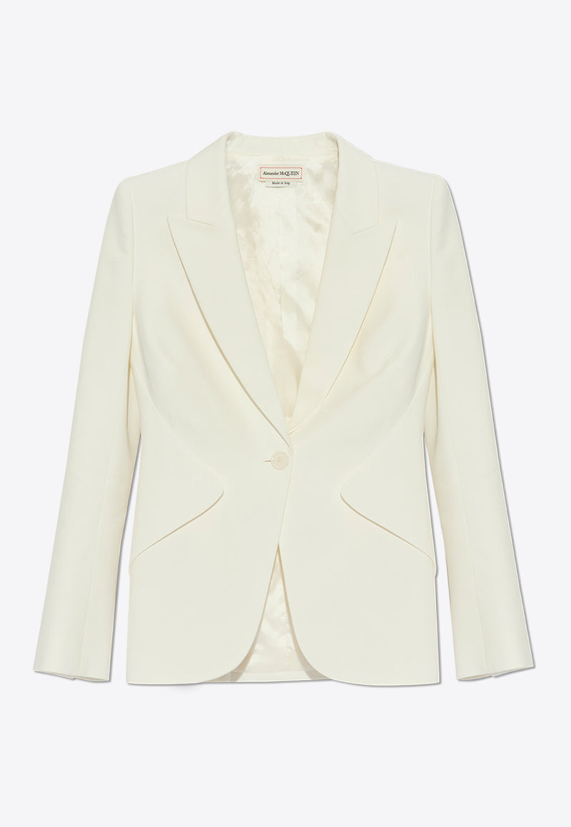 Alexander McQueen Single-Breasted Crepe Blazer 585442 QEAAA-9007