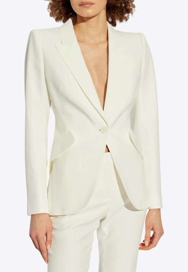 Alexander McQueen Single-Breasted Crepe Blazer 585442 QEAAA-9007