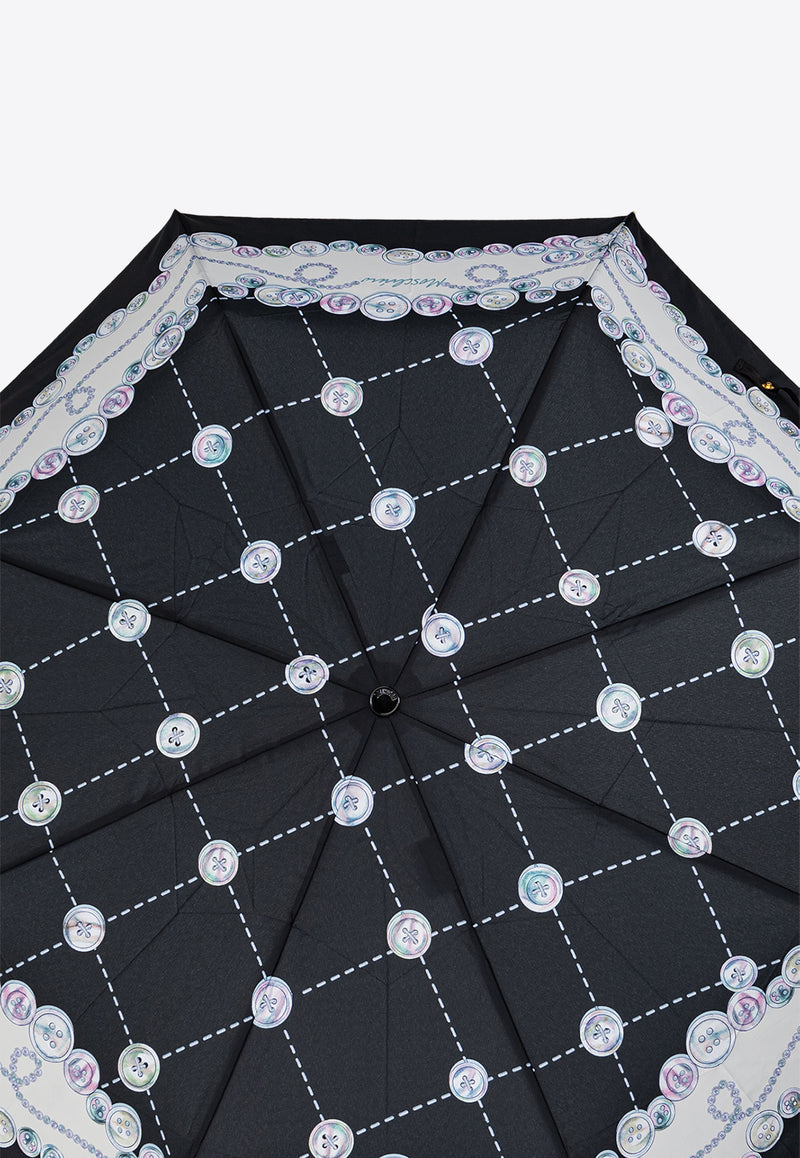 Moschino Geometric Pattern-Print Open and Close Umbrella 8632 OPENCLOSEA-BLACK