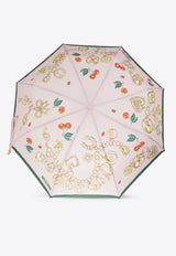 Moschino Cherry-Print Umbrella 8990 OPENCLOSEN-PINK