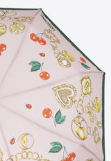 Moschino Cherry-Print Umbrella 8990 OPENCLOSEN-PINK