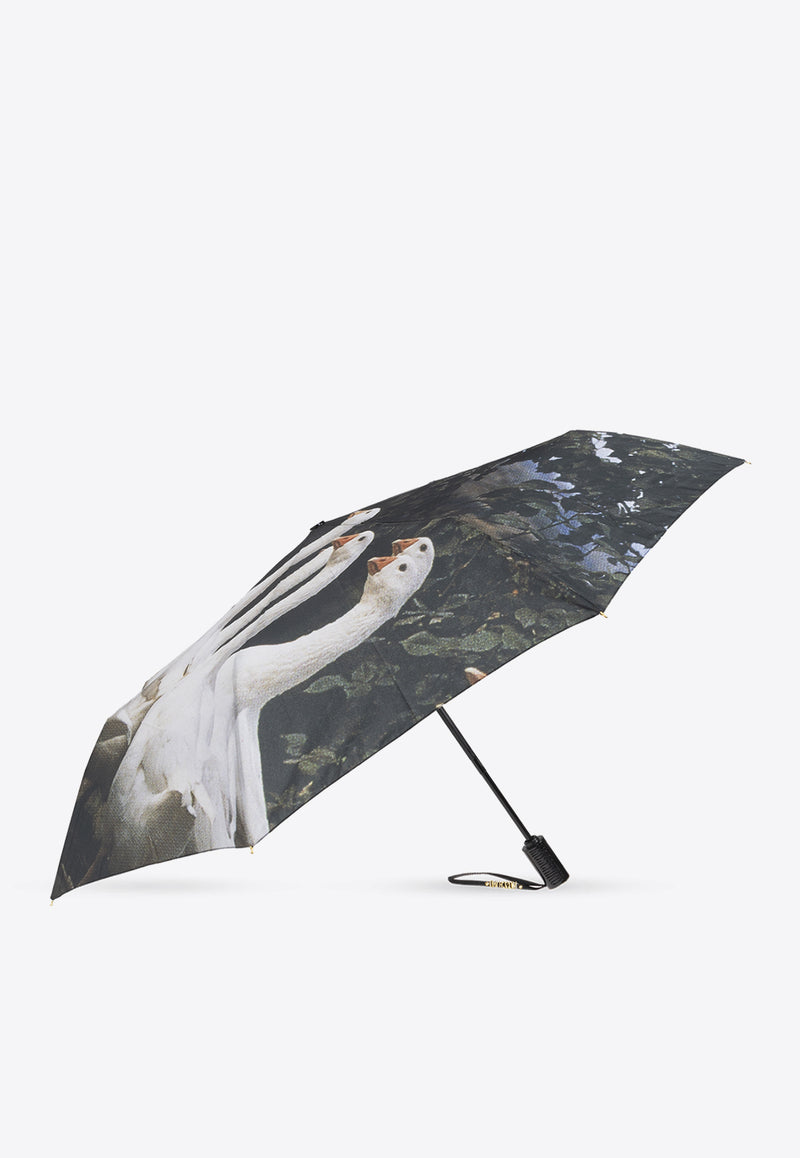 Moschino Geese-Print Umbrella 9085 OPENCLOSEA-MULTI