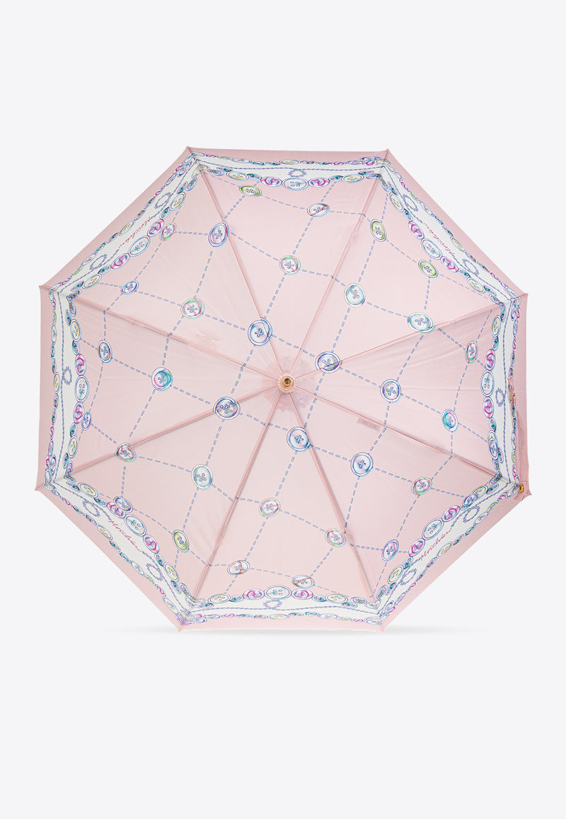 Moschino Button-Print Umbrella 8632 63AUTON-PINK