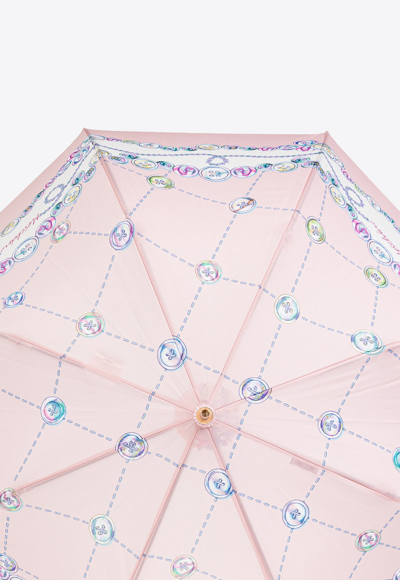 Moschino Button-Print Umbrella 8632 63AUTON-PINK