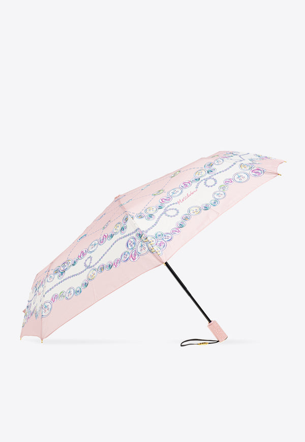 Moschino Button-Print Umbrella 8632 OPENCLOSEN-PINK