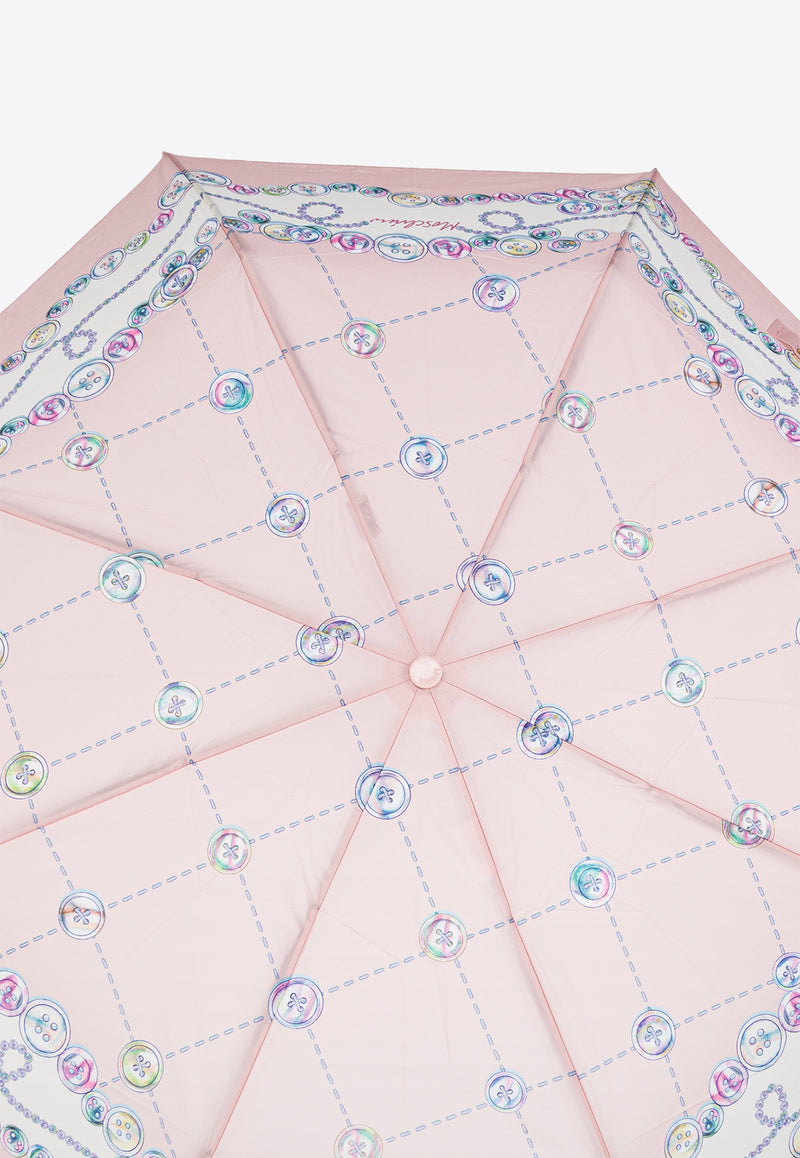 Moschino Button-Print Umbrella 8632 OPENCLOSEN-PINK