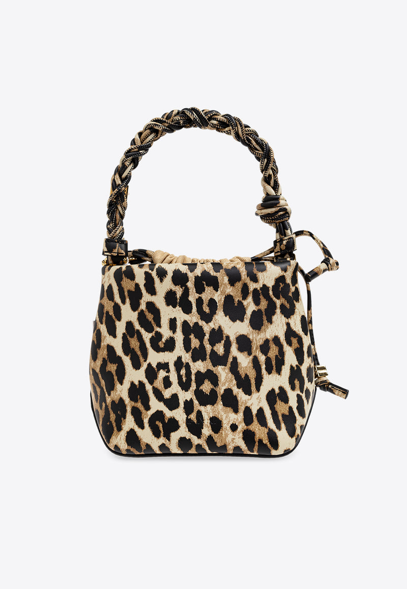 Ganni Leopard Print Bou Bucket Bag A6582 5894-943