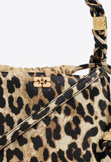 Ganni Leopard Print Bou Bucket Bag A6582 5894-943