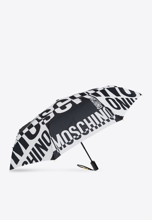 Moschino All-Over Print Logo Umbrella 8938 OPENCLOSEA-BLACK