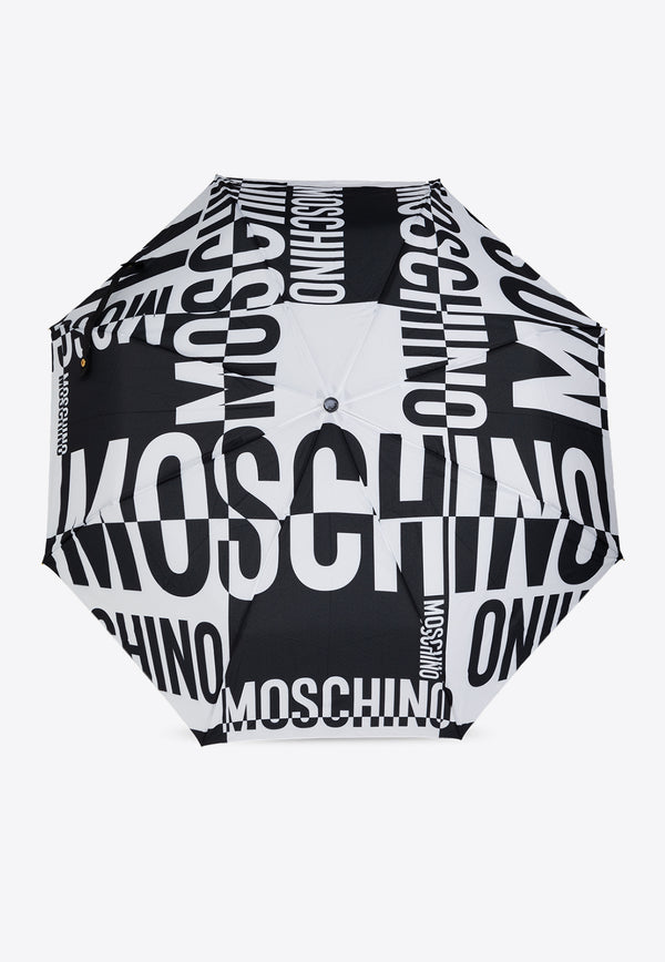 Moschino All-Over Print Logo Umbrella 8938 OPENCLOSEA-BLACK