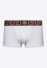 Versace Greca Border Elastic Waistband Trunks AU10026 1A10011-2WV60