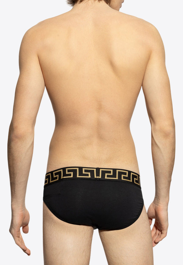 Versace Greca Border Elastic Waistband Briefs AU10027 1A10011-A80G