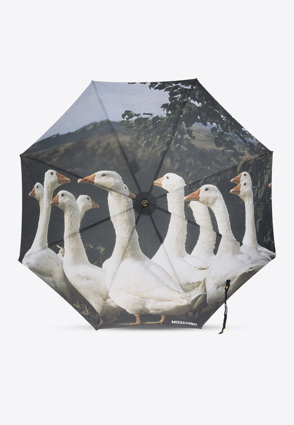 Moschino Geese-Print Umbrella 9085 63AUTOA-MULTI