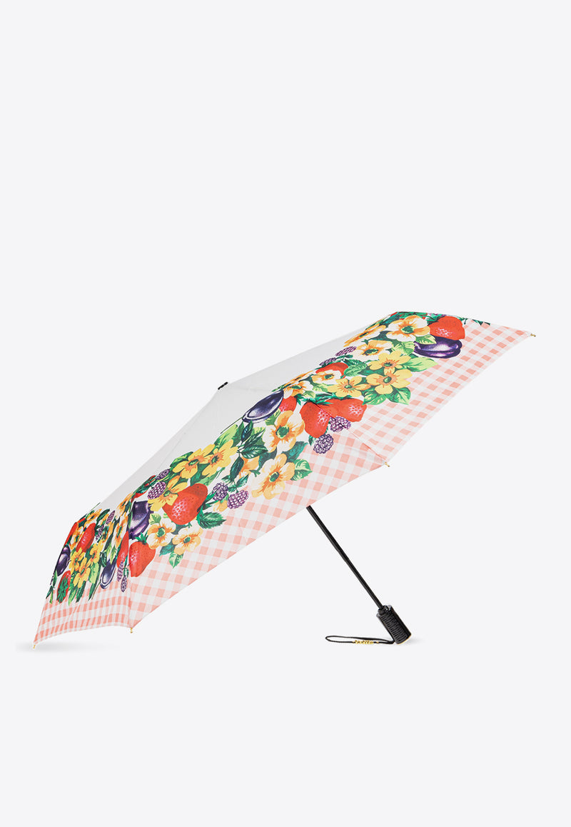 Moschino Fruit-Print Umbrella 8955 OPENCLOSEA-MULTI