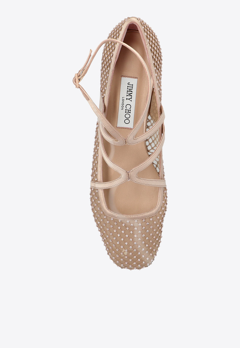 Jimmy Choo Astoria Ballet Flats ASTORIA FLAT QHS-MACARON CRYSTAL