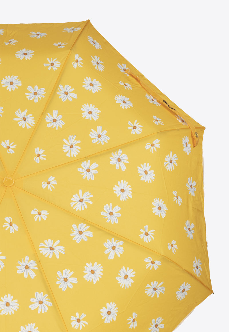 Moschino All-Over Flowers Umbrella 9049 OPENCLOSEU-YELLOW