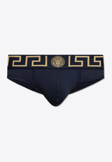 Versace Greca Border Elastic Waistband Briefs AU10027 1A10011-A70W