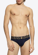 Versace Greca Border Elastic Waistband Briefs AU10027 1A10011-A70W