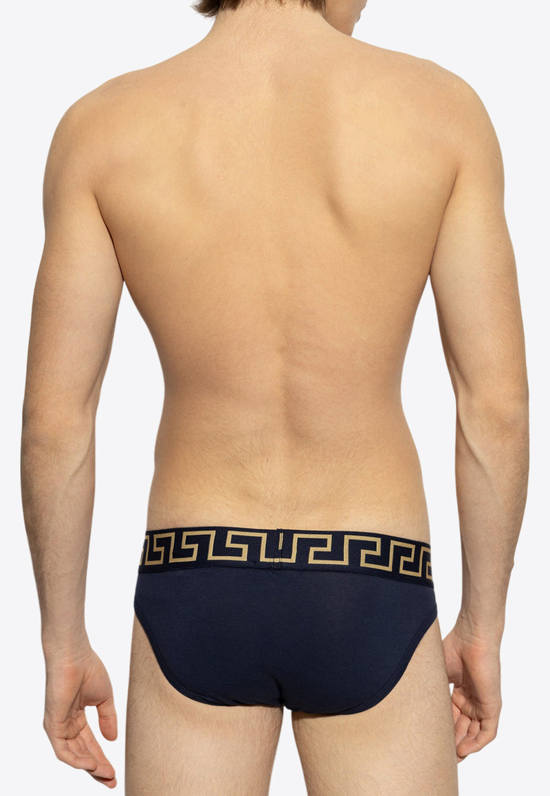 Versace Greca Border Elastic Waistband Briefs AU10027 1A10011-A70W