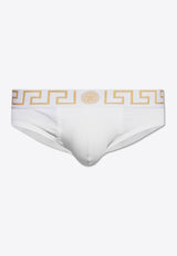 Versace Greca Border Elastic Waistband Briefs AU10027 1A10011-A81H