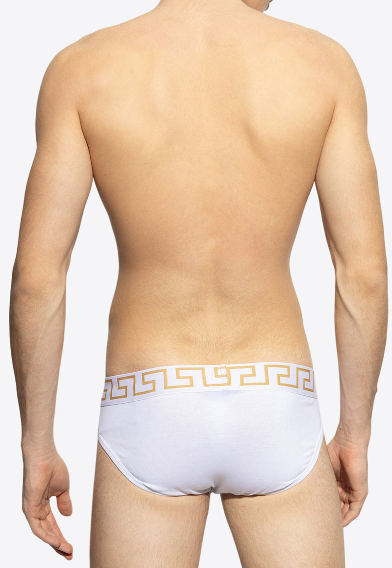 Versace Greca Border Elastic Waistband Briefs AU10027 1A10011-A81H