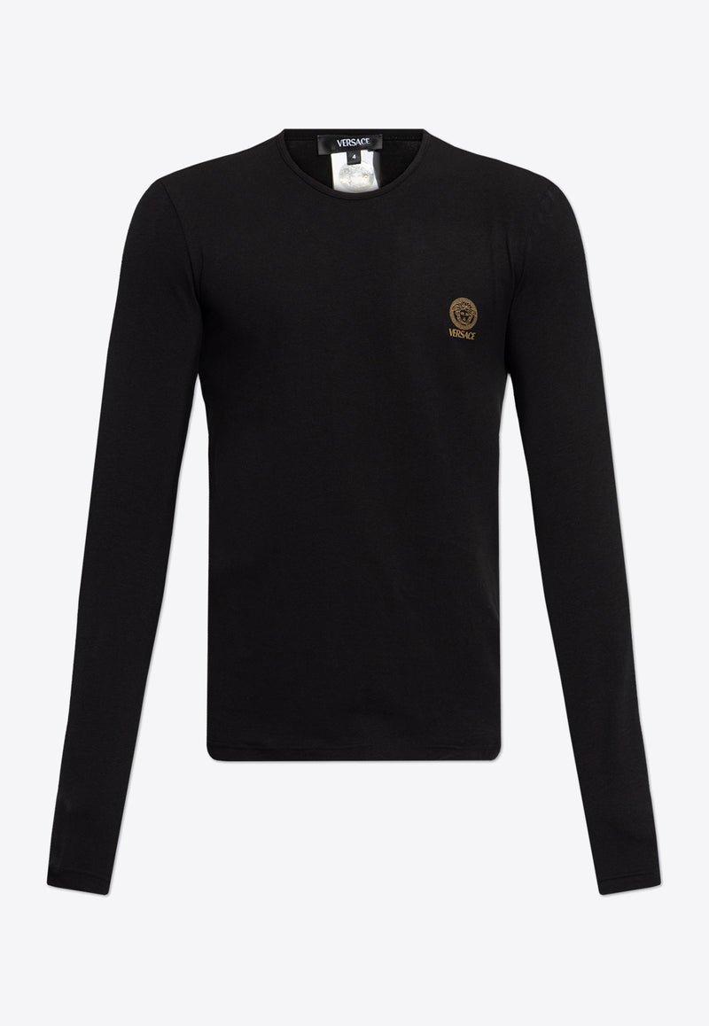 Versace Logo-Print Long-Sleeved Undershirt AUU01007 1A10011-A1008