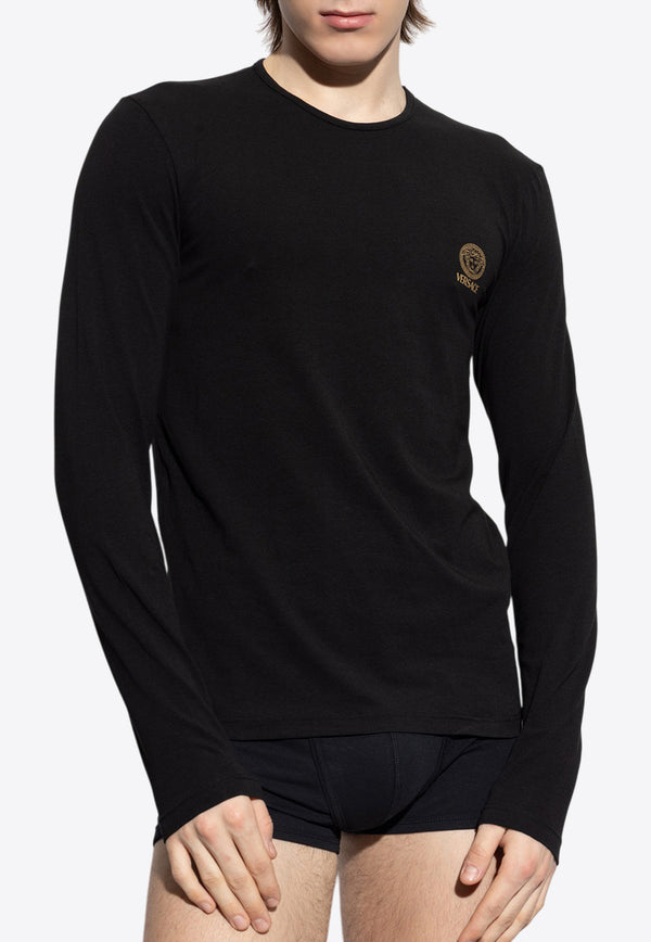 Versace Logo-Print Long-Sleeved Undershirt AUU01007 1A10011-A1008