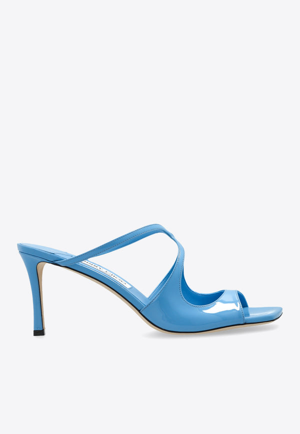 Jimmy Choo Anise 75 Leather Mules ANISE 75 PAT-DUSTY BLUE