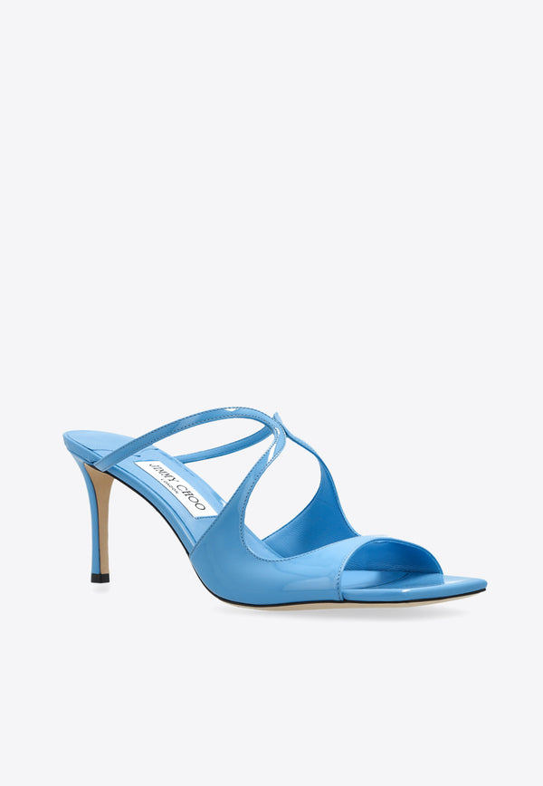 Jimmy Choo Anise 75 Leather Mules ANISE 75 PAT-DUSTY BLUE