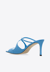 Jimmy Choo Anise 75 Leather Mules ANISE 75 PAT-DUSTY BLUE