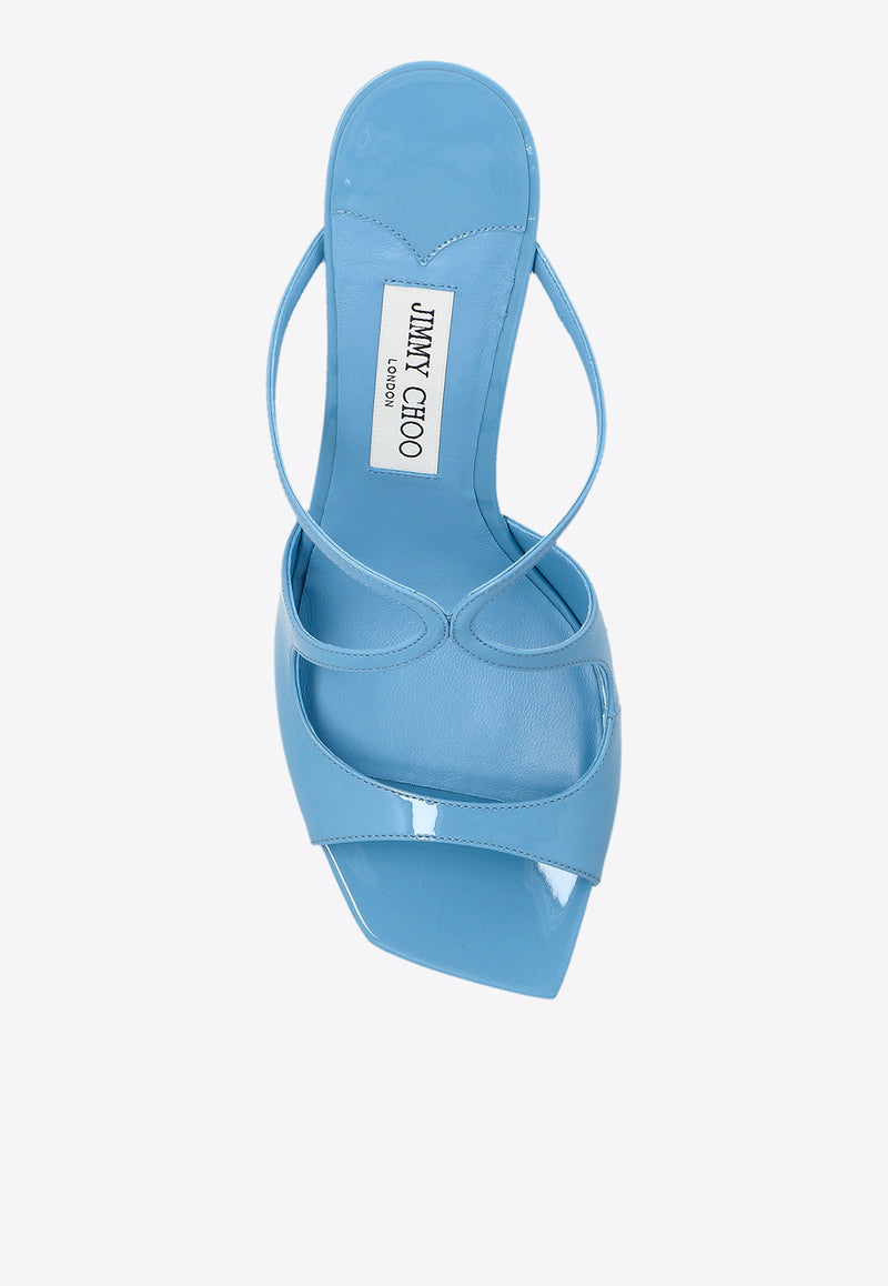 Jimmy Choo Anise 75 Leather Mules ANISE 75 PAT-DUSTY BLUE