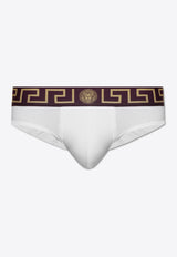 Versace Logo-Waistband Briefs AU10027 1A10011-2WV60