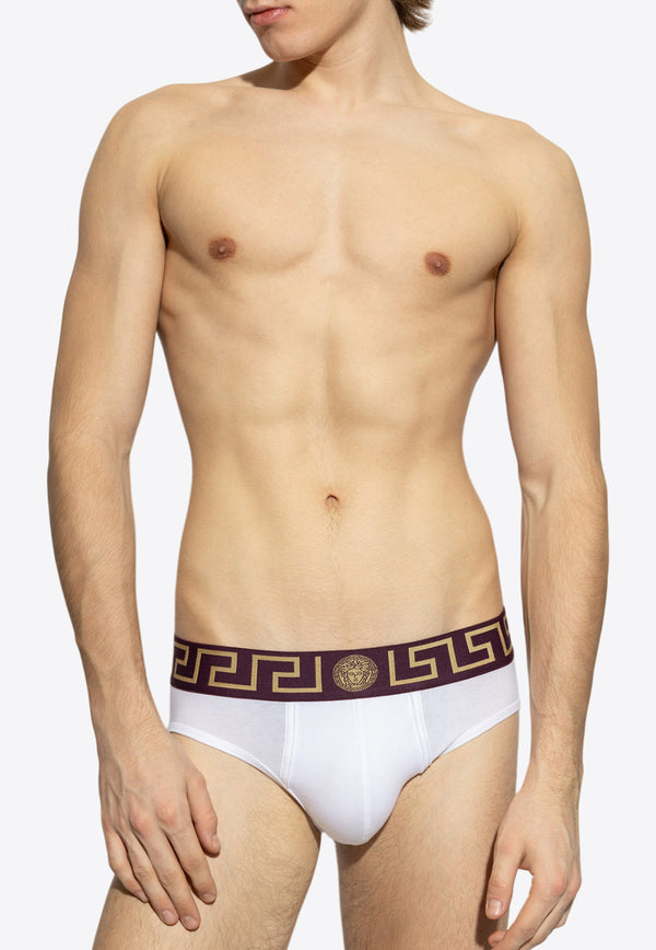 Versace Logo-Waistband Briefs AU10027 1A10011-2WV60