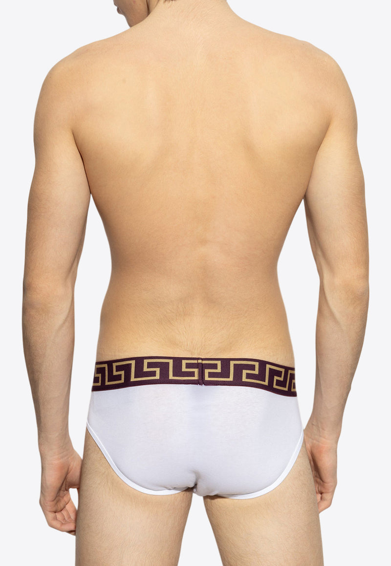 Versace Logo-Waistband Briefs AU10027 1A10011-2WV60