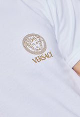 Versace Logo-Printed V-neck T-shirt AUU01004 1A10011-A1001