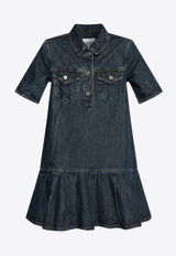 Ganni Crinkled Future Mini Denim Dress J1594 6673-566