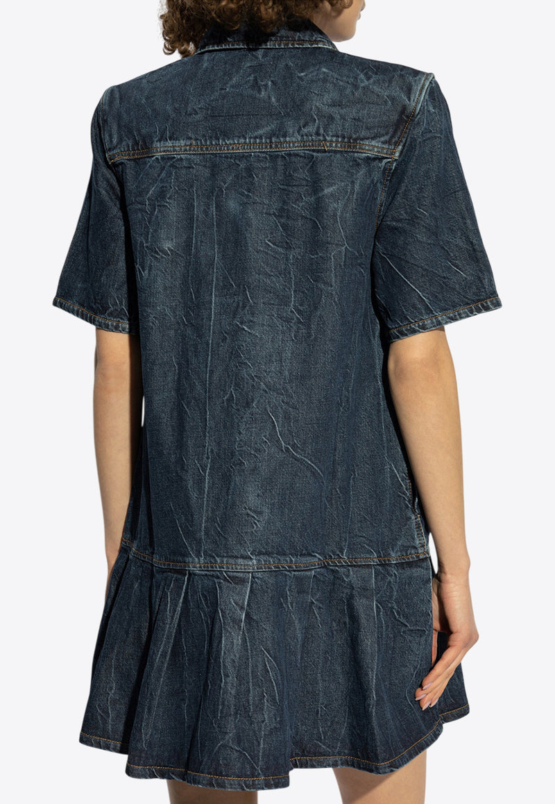 Ganni Crinkled Future Mini Denim Dress J1594 6673-566