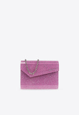 Jimmy Choo Candy Glitter-Embellished Clutch Bag CANDY DVU-LIGHT MAGENTA