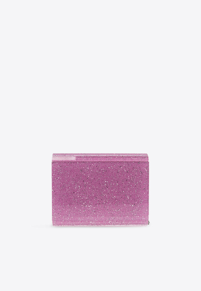 Jimmy Choo Candy Glitter-Embellished Clutch Bag CANDY DVU-LIGHT MAGENTA