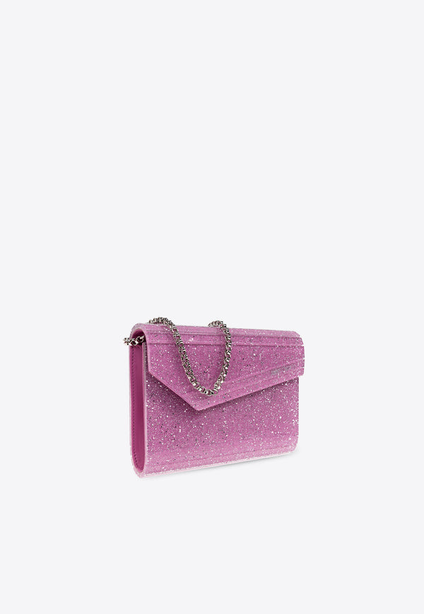 Jimmy Choo Candy Glitter-Embellished Clutch Bag CANDY DVU-LIGHT MAGENTA