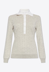 Givenchy Monogram Jacquard Wool-Blend Polo Sweater BW90T G4ZPB-250