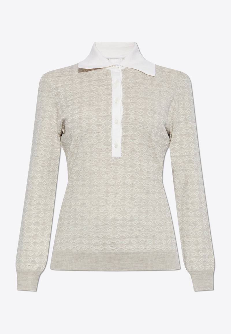 Givenchy Monogram Jacquard Wool-Blend Polo Sweater BW90T G4ZPB-250