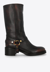 Chloé Dakota Leather Mid-Calf Boots CHC25S07Q PW-23O